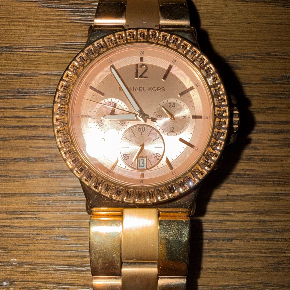 Michael Kors Gold-Tone Watch with stone dial